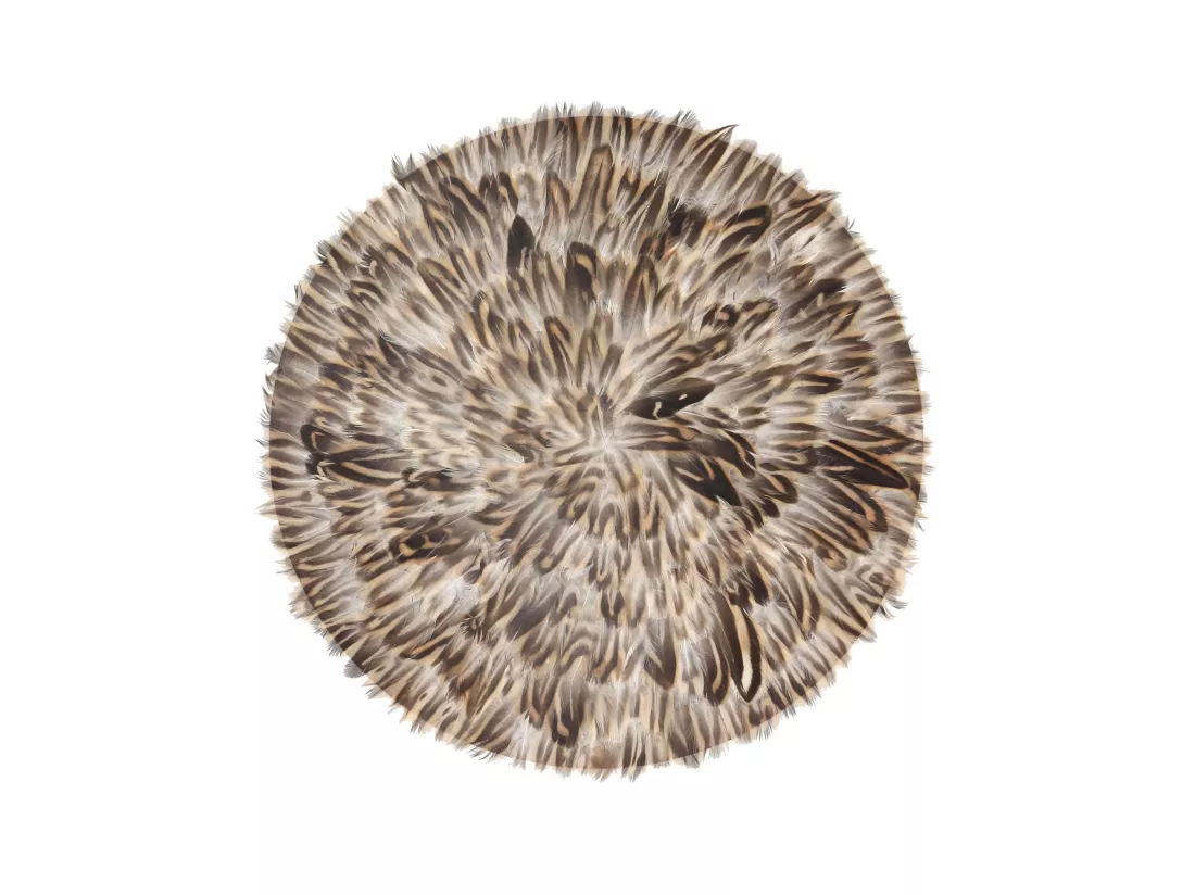 Now's Home - Lot De 4 Sets De Table Ou Decorations En Plumes De Canard O38cm Ducky