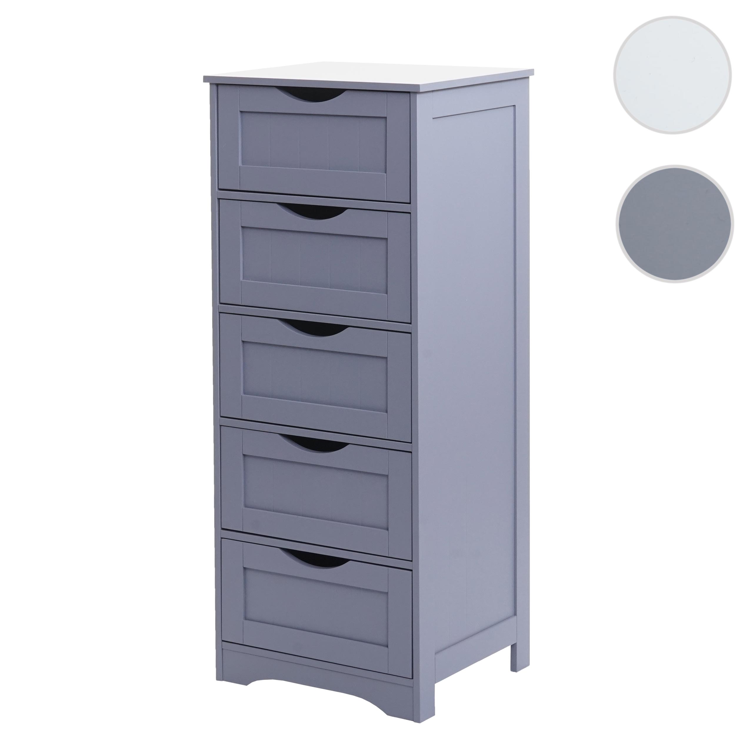 Kommode MCW-B65, Schubladenschrank Schrank, 5 Schubladen 100x40x35cm ~ grau