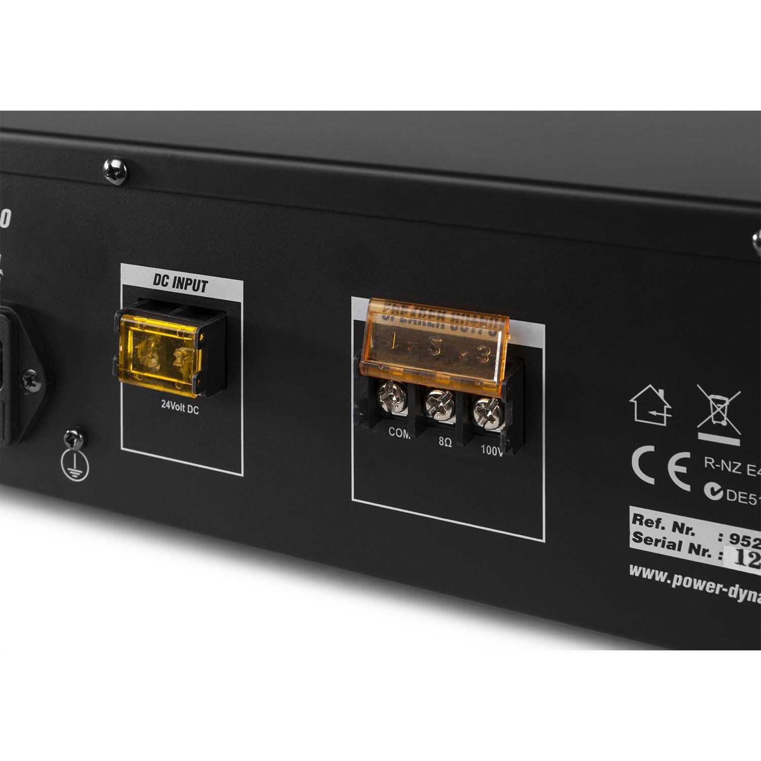 Power Dynamics PRM120 100V & 4/8 Ohm 19-inch versterker - 120 Watt