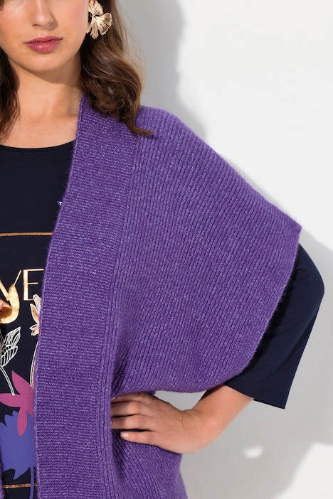 Strickjacke, Oversized, offenes Modell, Halbarm
