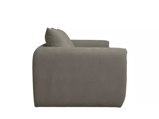 Wiame - Canapé convertible 2,5 places en velours côtelé : Couleur - Vert kaki