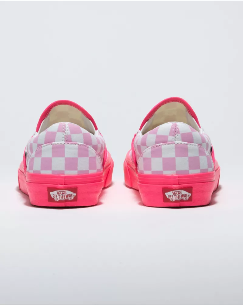 Customs Neon Pink Checkerboard Slip-On