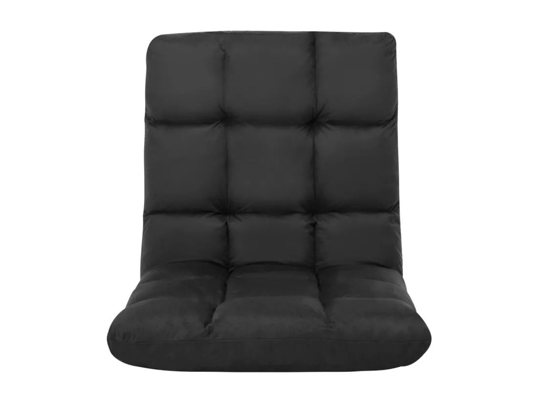 Prolenta Premium - Chaise pliable de sol Noir Microfibre