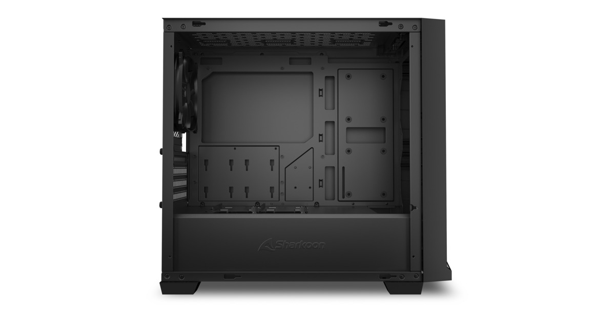 SharkoonJ1000 ARGB midi tower behuizing  (Zwart | 3x USB-A | RGB | Tempered Glass)