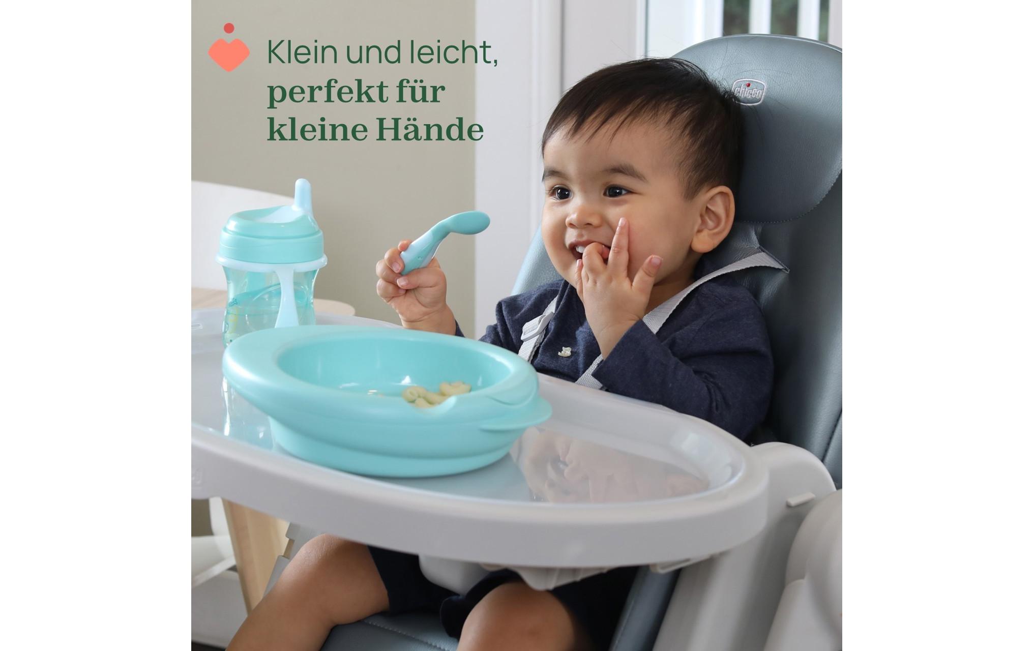 Kinderlöffel Gewinkelt, Pink, 8m+Erster Esslernlöffel