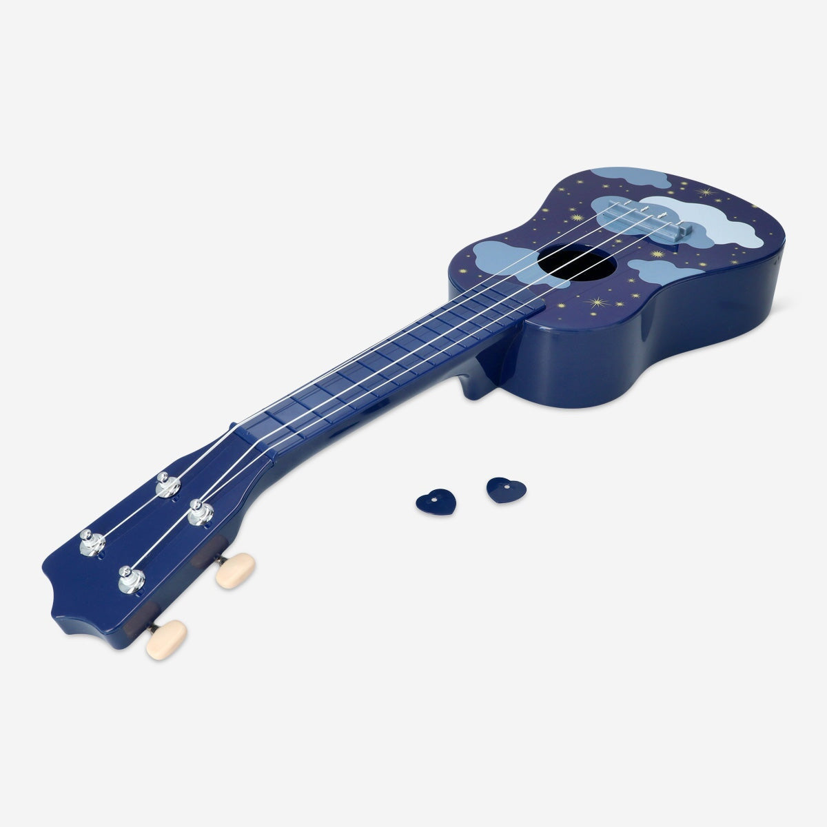 Ukulele med sky-design