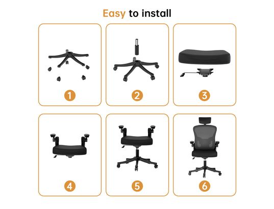 RATTANTREE - Fauteuil de bureau Chaise de bureau ergonomique noire