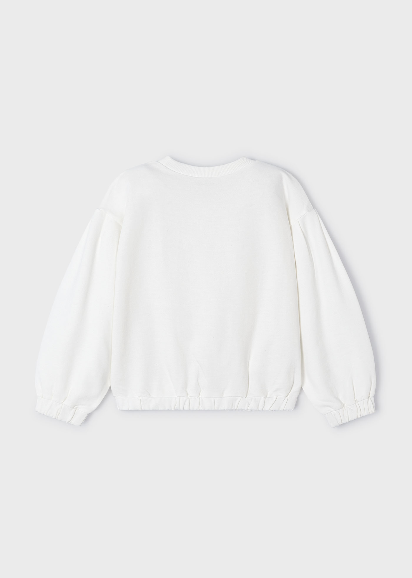 Moletom Better Cotton com letras bordadas para meninas, cor off-white