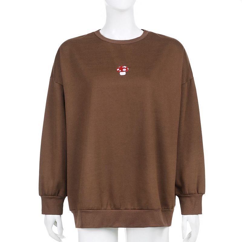 Honet - Sweatshirt met geborduurde paddenstoel