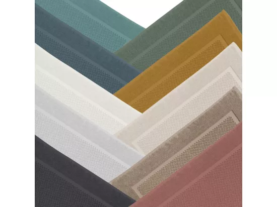 Tapis de bain uni en coton éponge Oeko-Tex 50x70cm