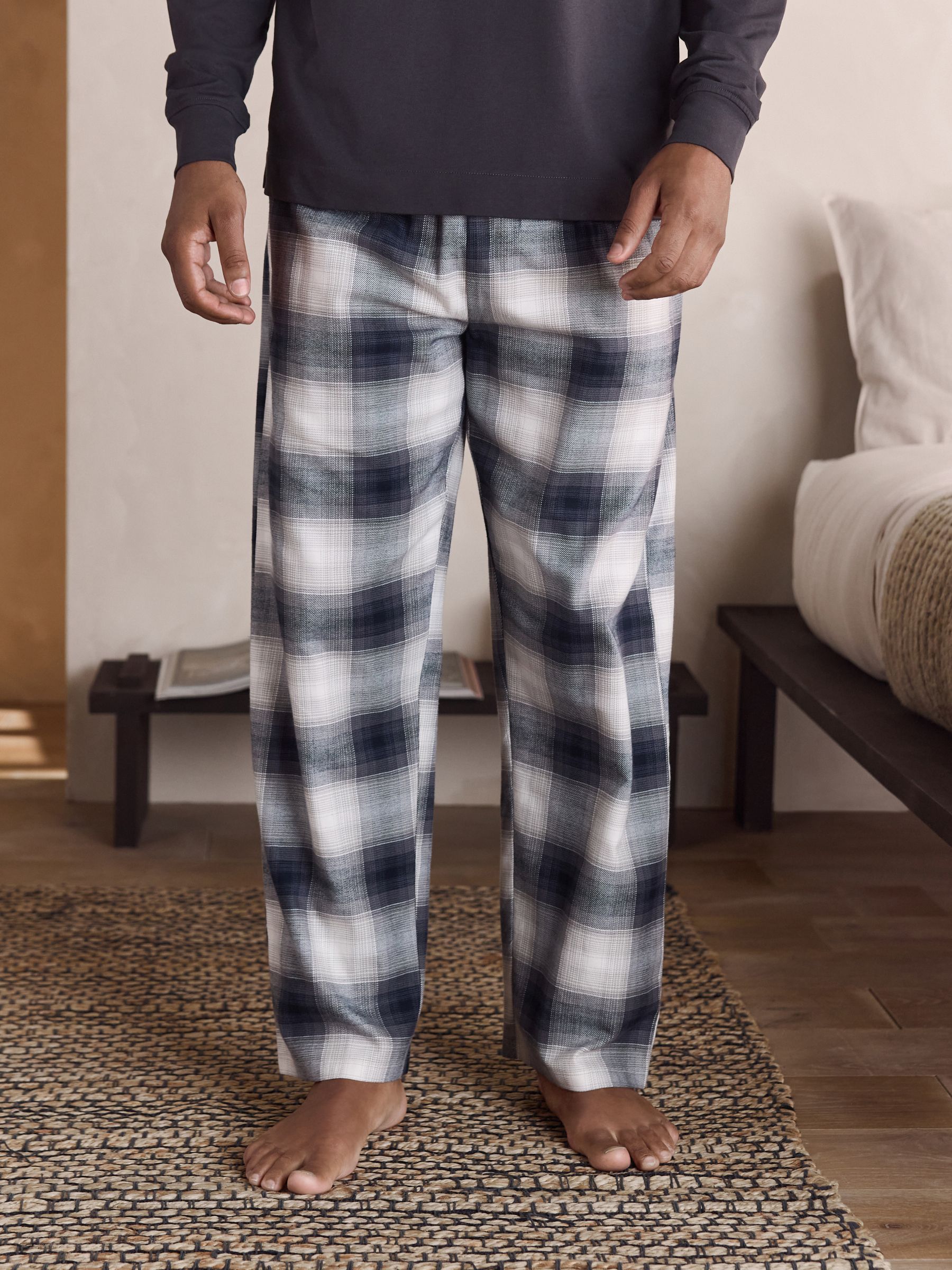 Leisteen grijs - Long Sleeve Embroidered Quarter Zip Pyjamas Set