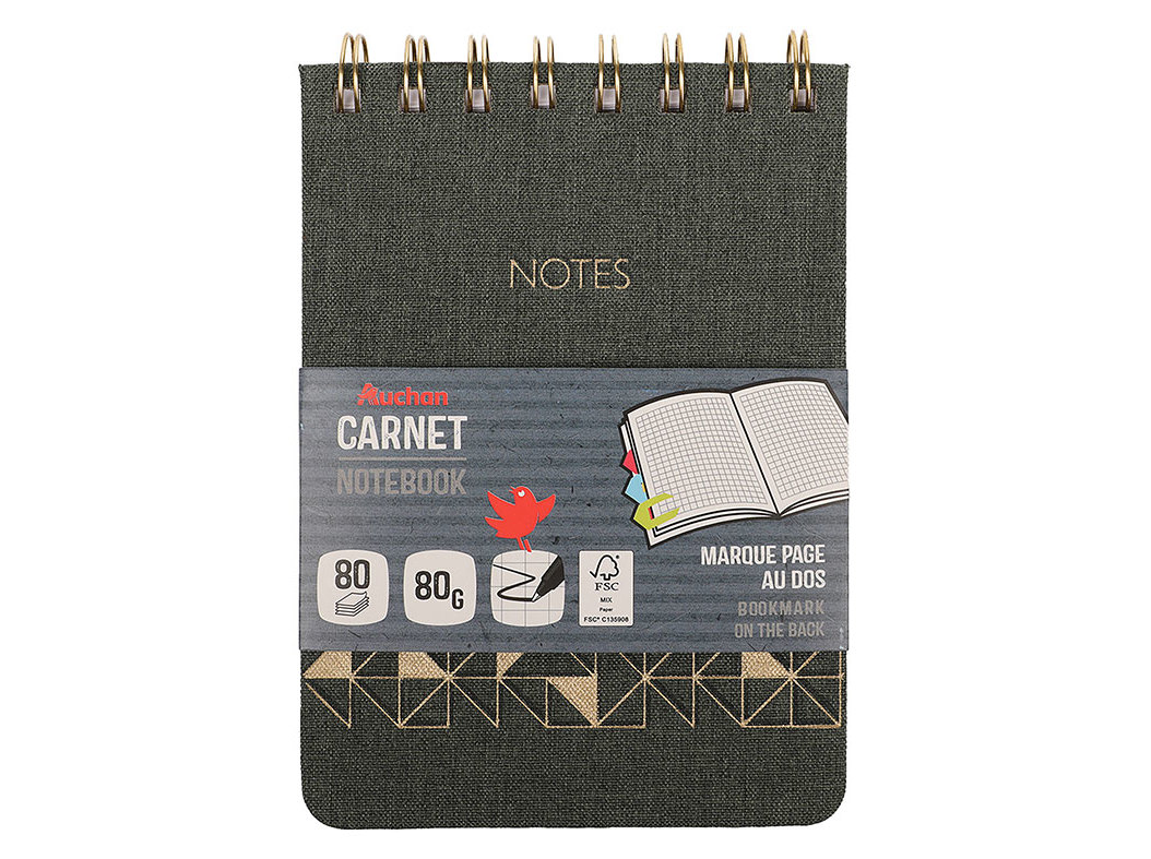 CADERNO A6 AUCHAN CAPA TECIDO