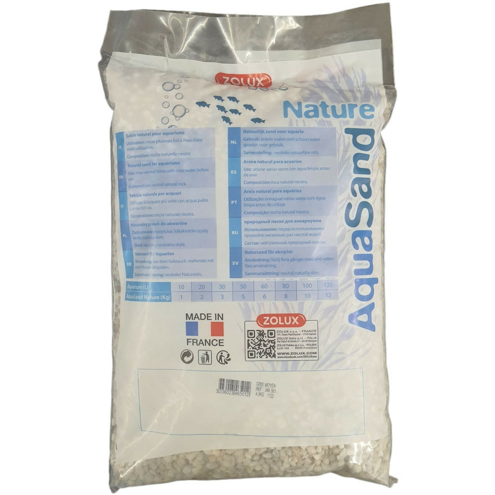 Gravier décoratif gris d'environ 4-8mm aquasand de 4.5 kg.
