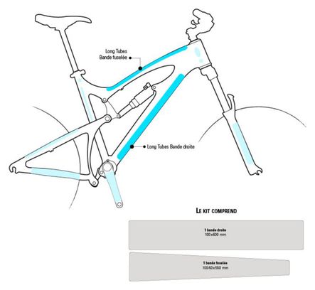 Kit de Protections YTWO Top Tube/Tube Diagonale (2 pieces) 0.30mm Clair