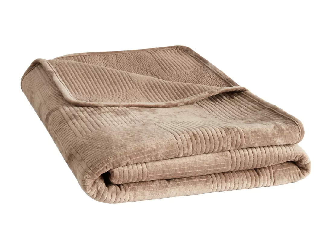 Jeté de lit Quadron Beige Foncé Polyester 200 x 220