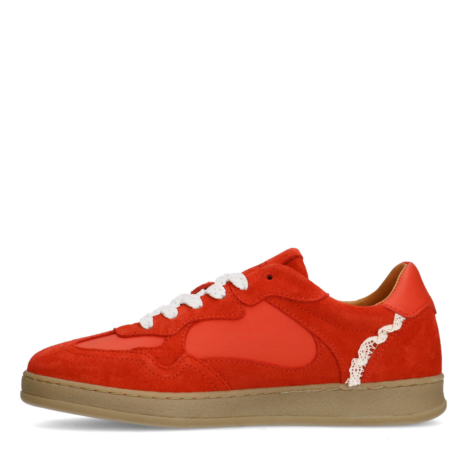 Rode suède sneakers