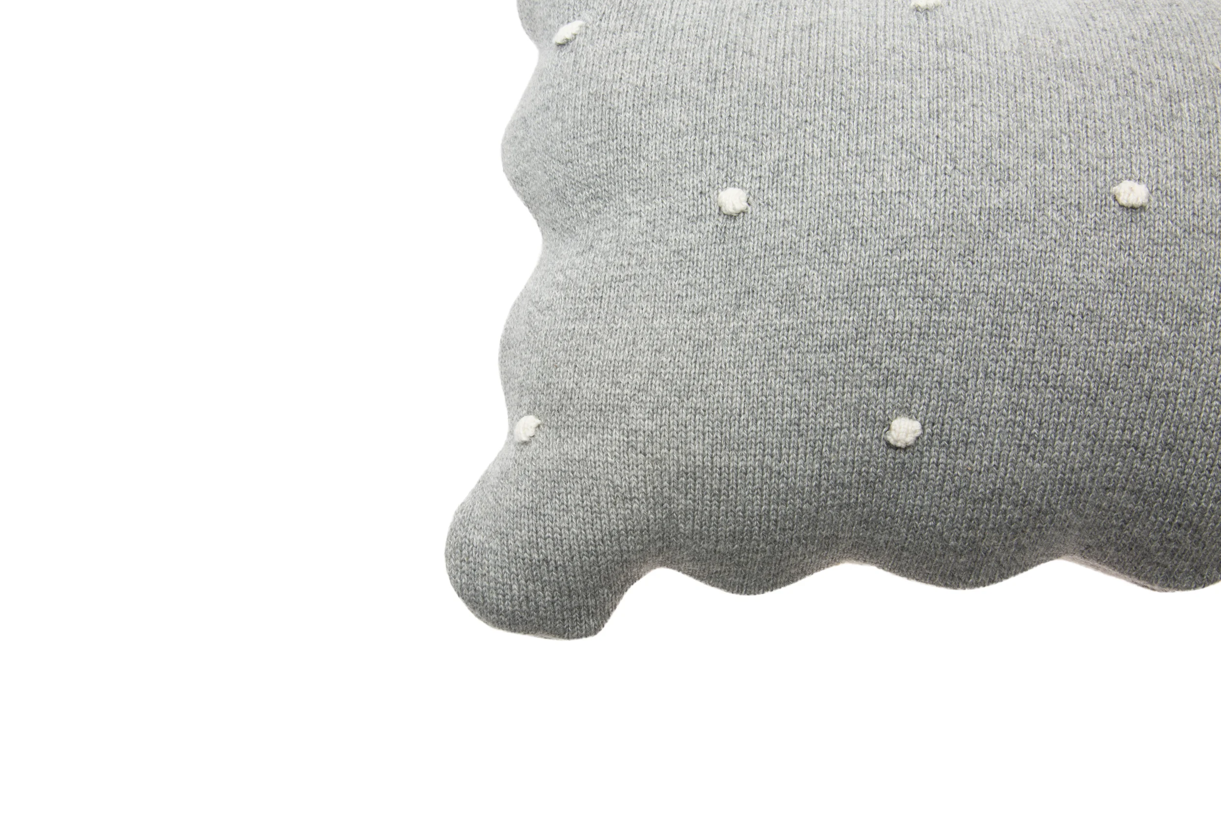 BISCUIT - Coussin en tricot en coton | Gris