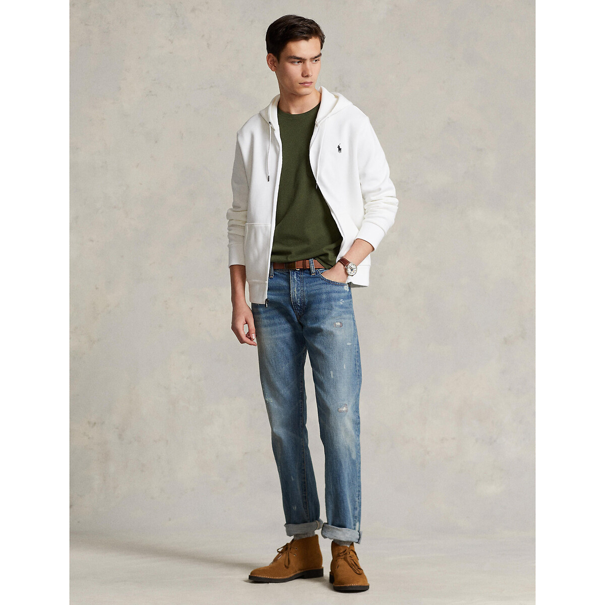 POLO RALPH LAUREN<br>Moletom com zíper e tecnologia Double Knit
