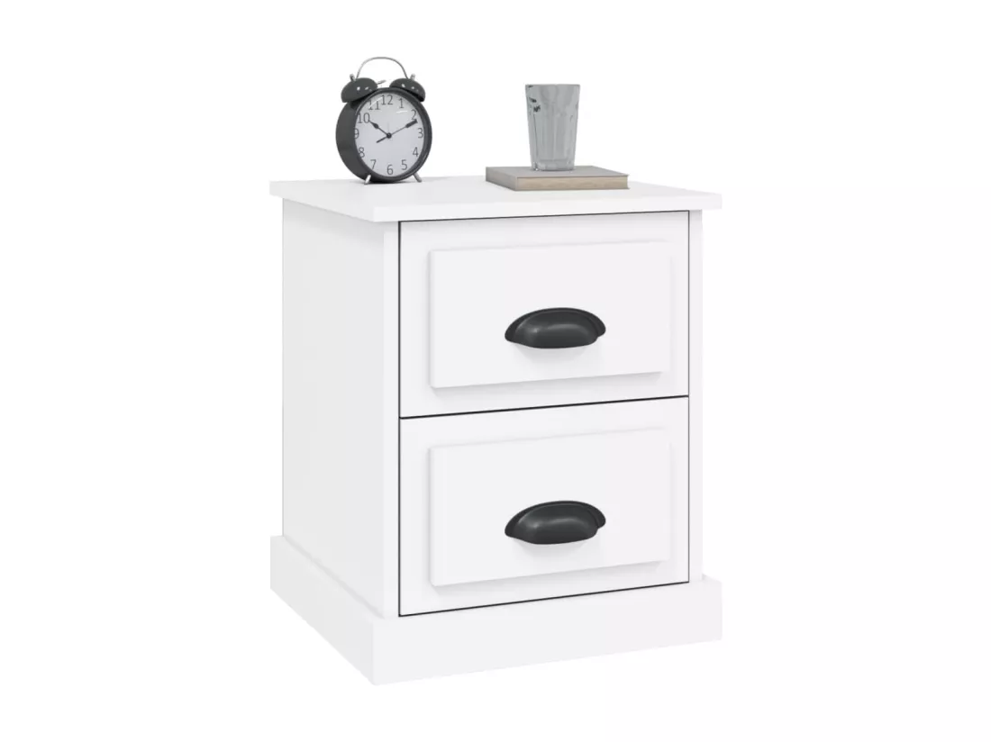 Table de chevet blanc 39x39x47,5 cm bois d’ingénierie