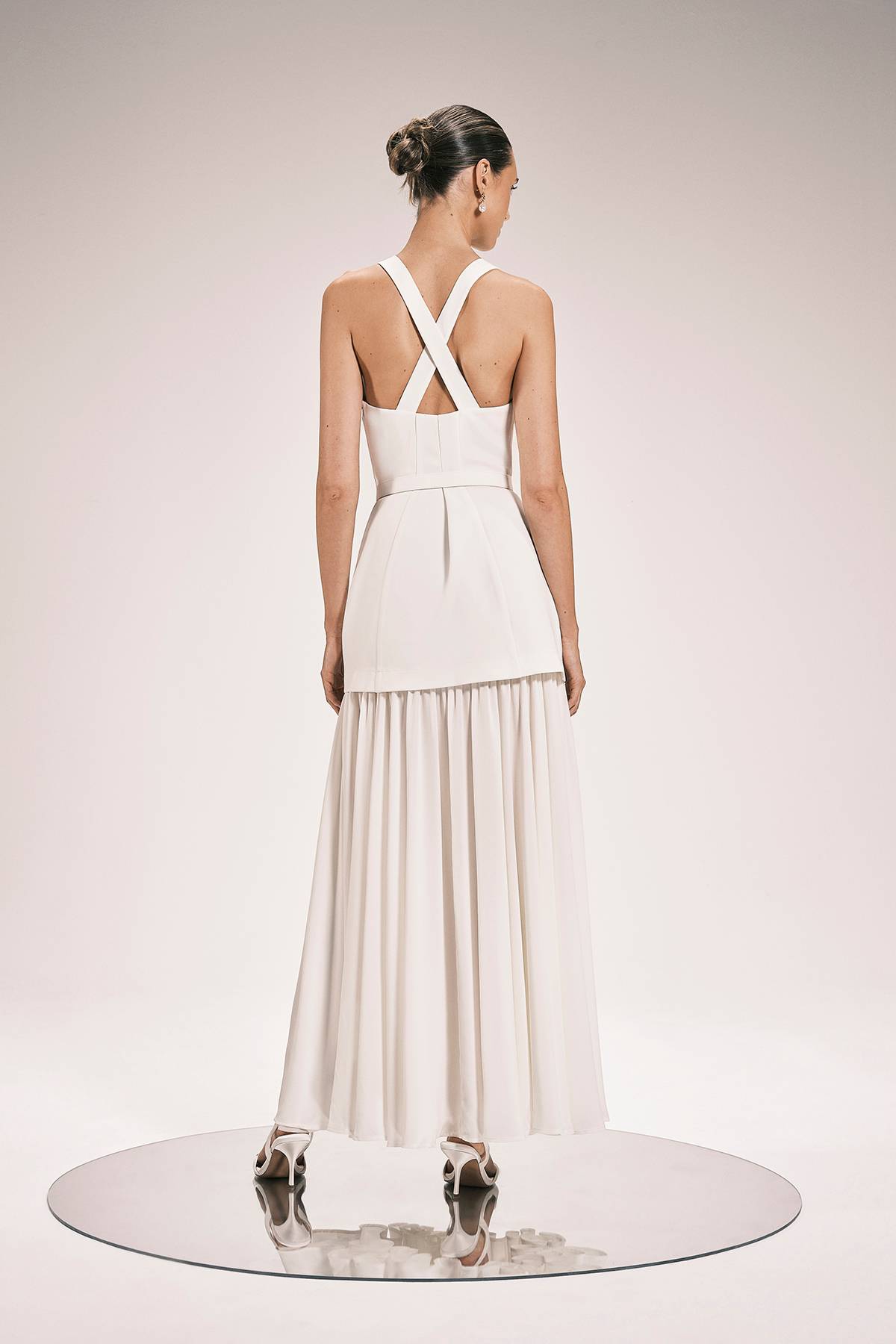 KarenMillen Robe Longue Ceinturée À Détail Jupe Plissée