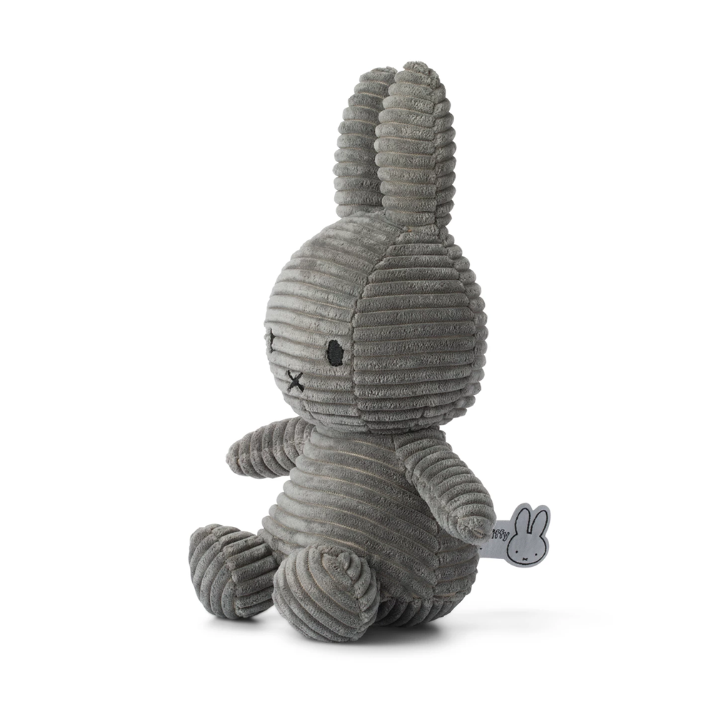 (33cm) Miffy Kordsamt Plüschtier Hase Kinder Spielzeug Kuscheltier Geschenkidee für Babys / Kleinkinder (24182207) - Grau