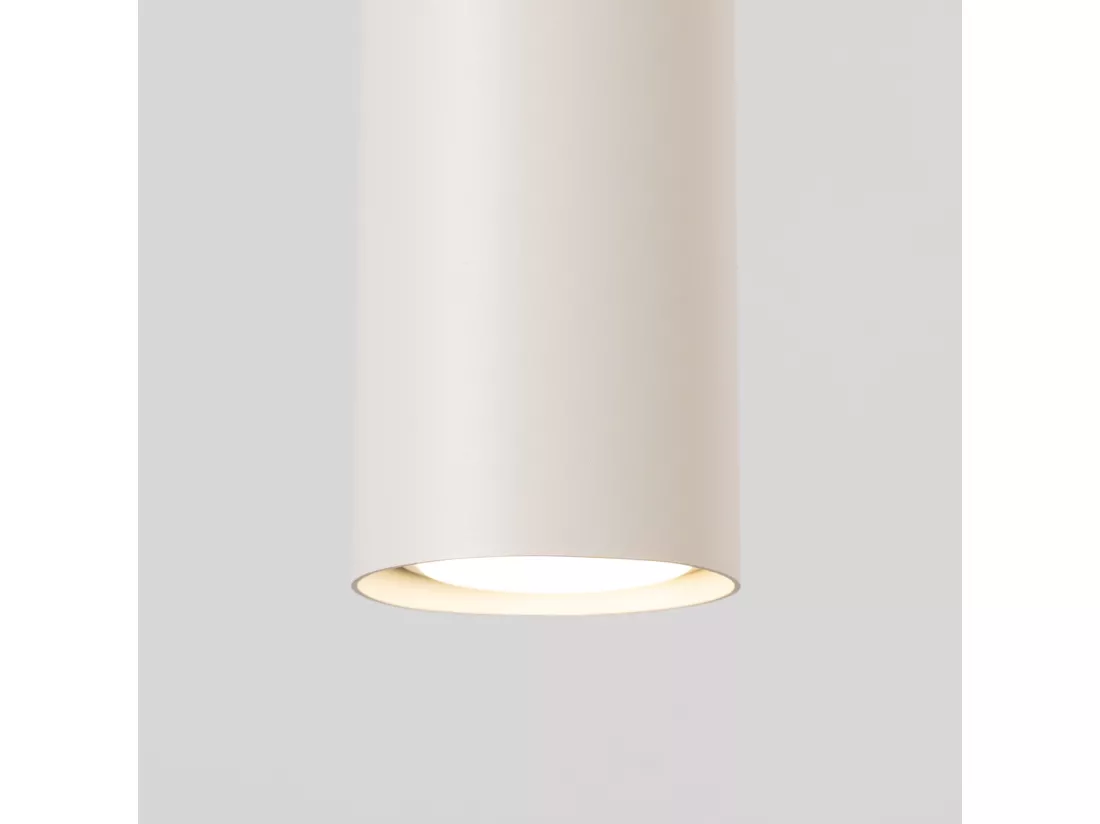 Lampe à suspension Lagos grenier en acier - 2 sources lumineuses - L.30 x H.105 cm - beige