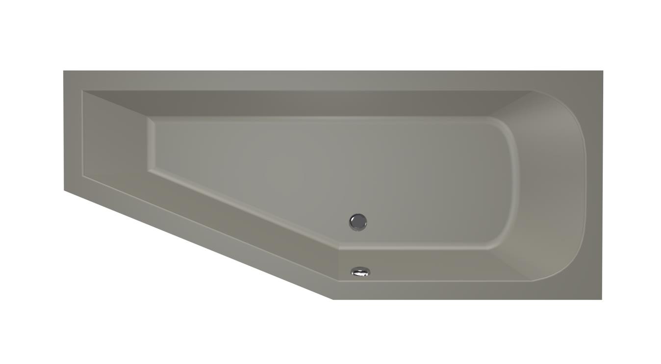 Xenz Lagoon Compact badkuip rechts 170x75x45cm cement