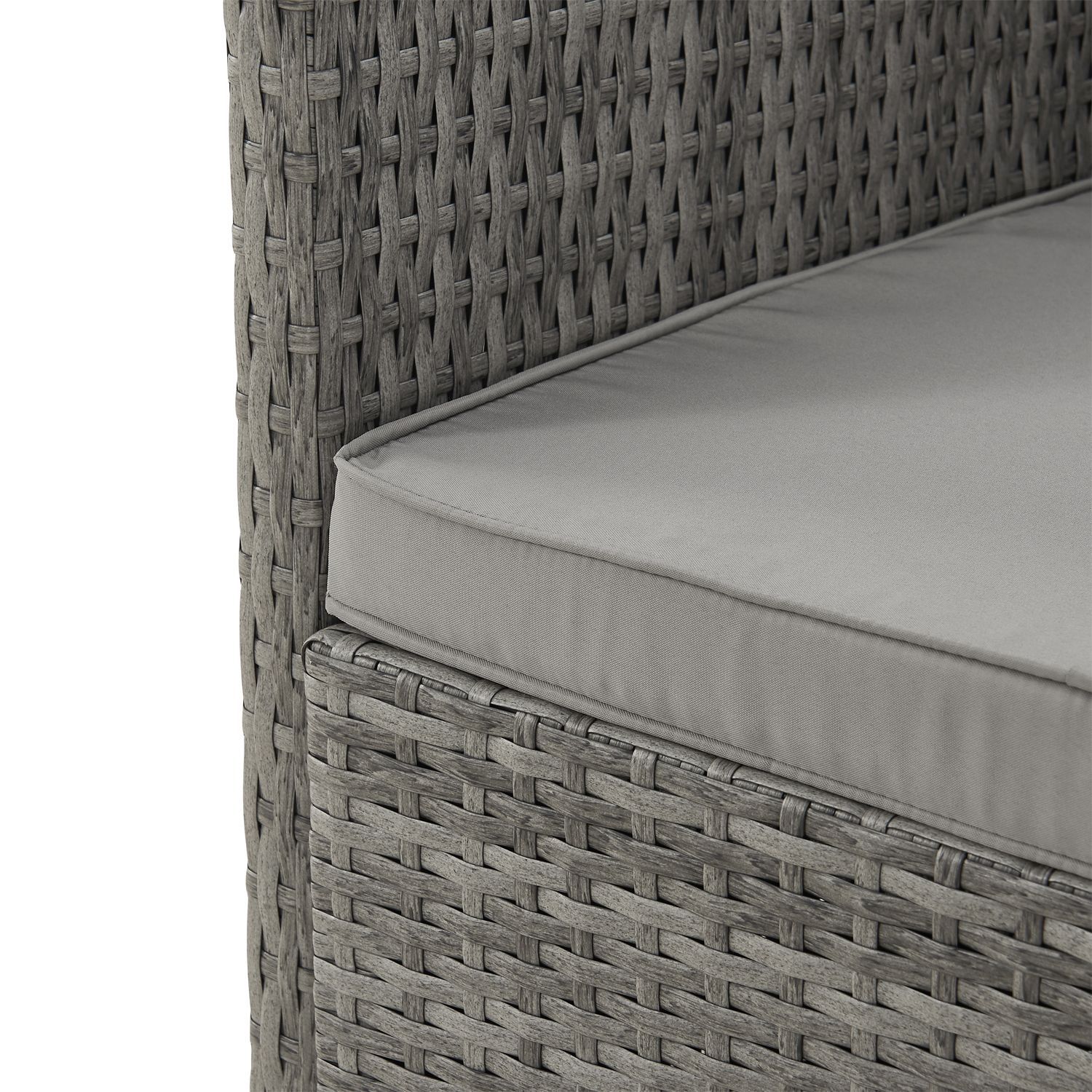Juskys 2in1 Polyrattan Relax Gartenmöbel Set Jamaika - Lounge für Balkon & Outdoor, Balkonmöbel Grau