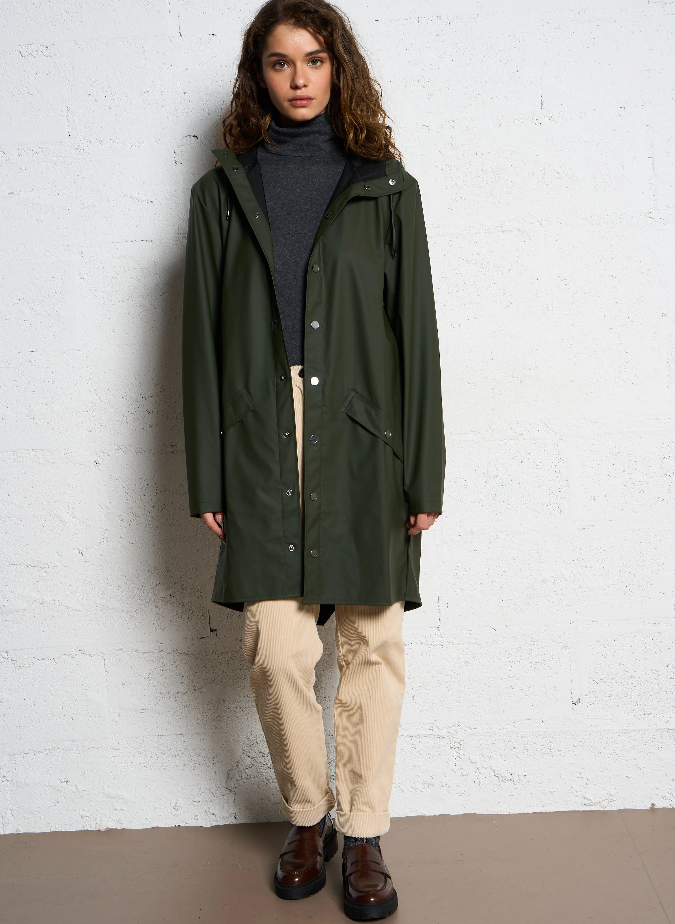 Coupe-vent imperméable à capuche | Kaki