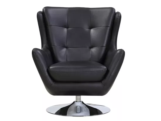 Fauteuil pivotant en cuir ANABA - Noir