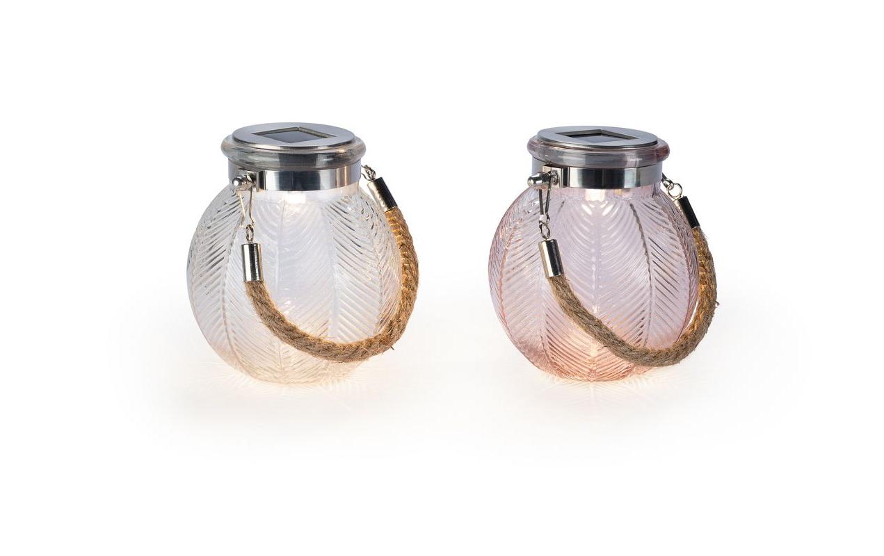 Solar Mini Glass Set Waves Beige/MauveDekolicht zum Aufstellen oder Aufhängen