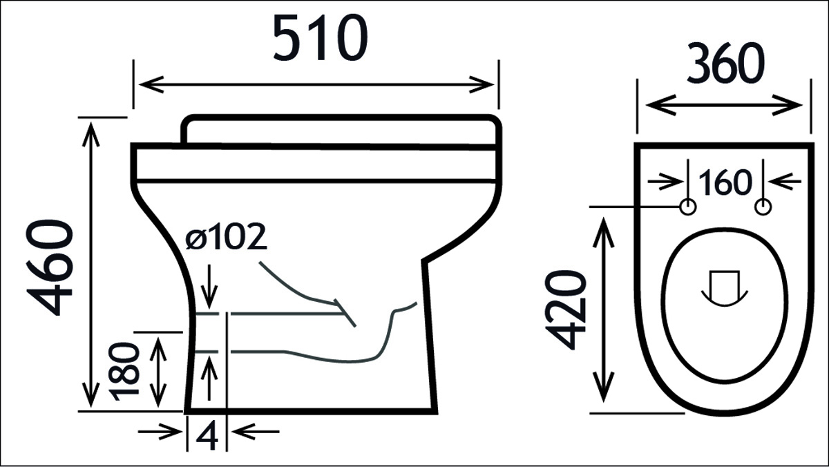 Eastbrook Kenley Comfort staand randloos toilet wit glans