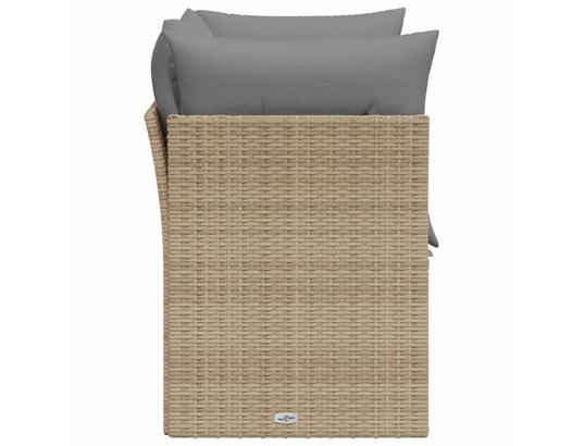 VIDAXL - Canapé de jardin avec coussins 2 places beige résine tressée