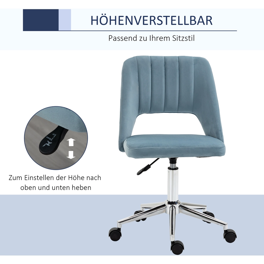 Vinsetto Bürostuhl moderner Stil, drehräder, High-End-Gaslift Blau