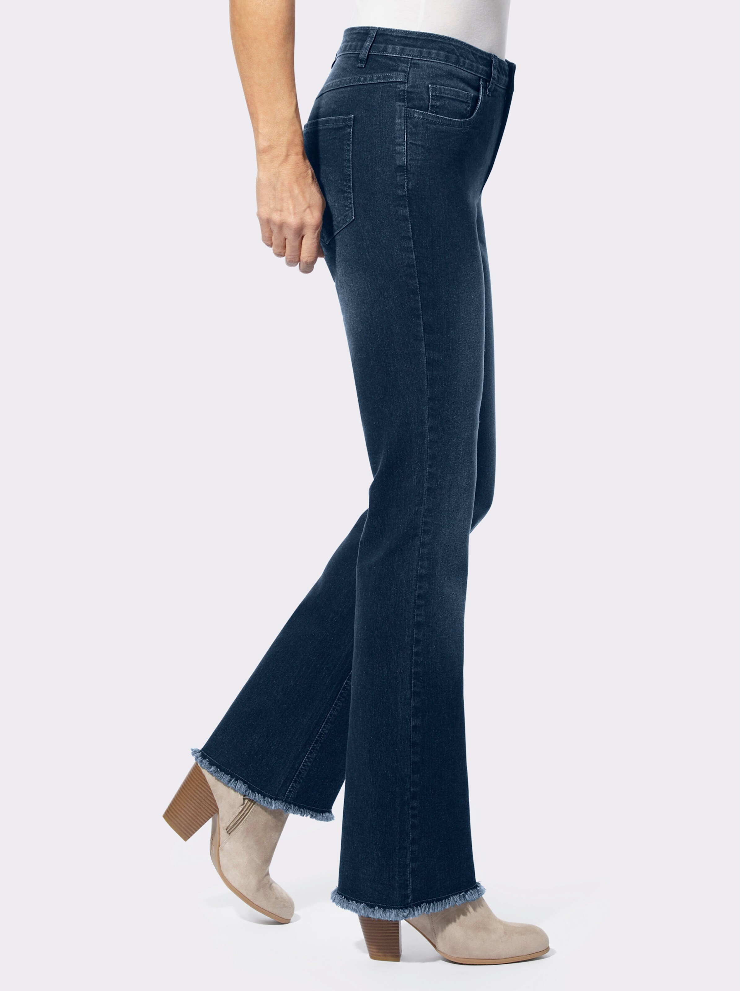 Bootcut-Jeans mit Fransen