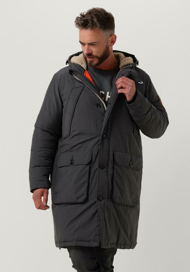 SCOTCH & SODA blauwe scotch & soda  heavy weight padded parka