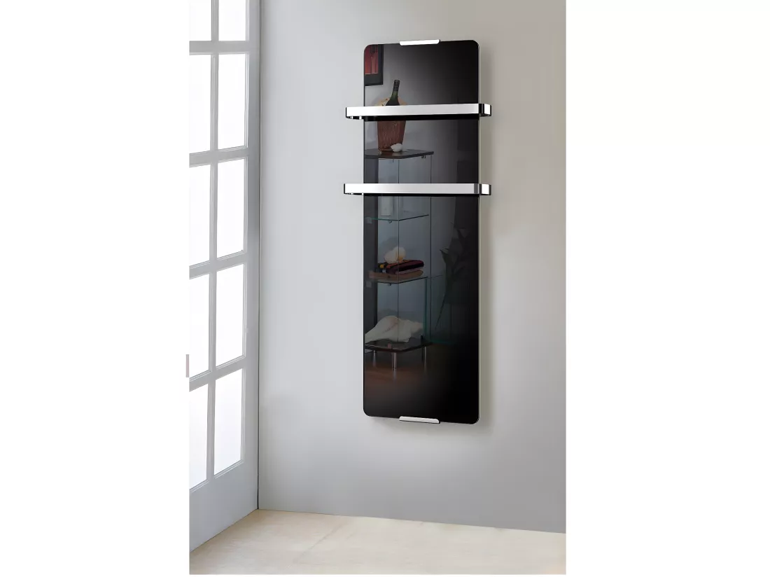 Radiateur sèche-serviettes électrique 1200 W noir