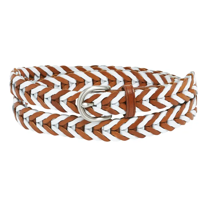Dragon Diffusion Ceinture Tressée Bicolore 2 cm | Camel