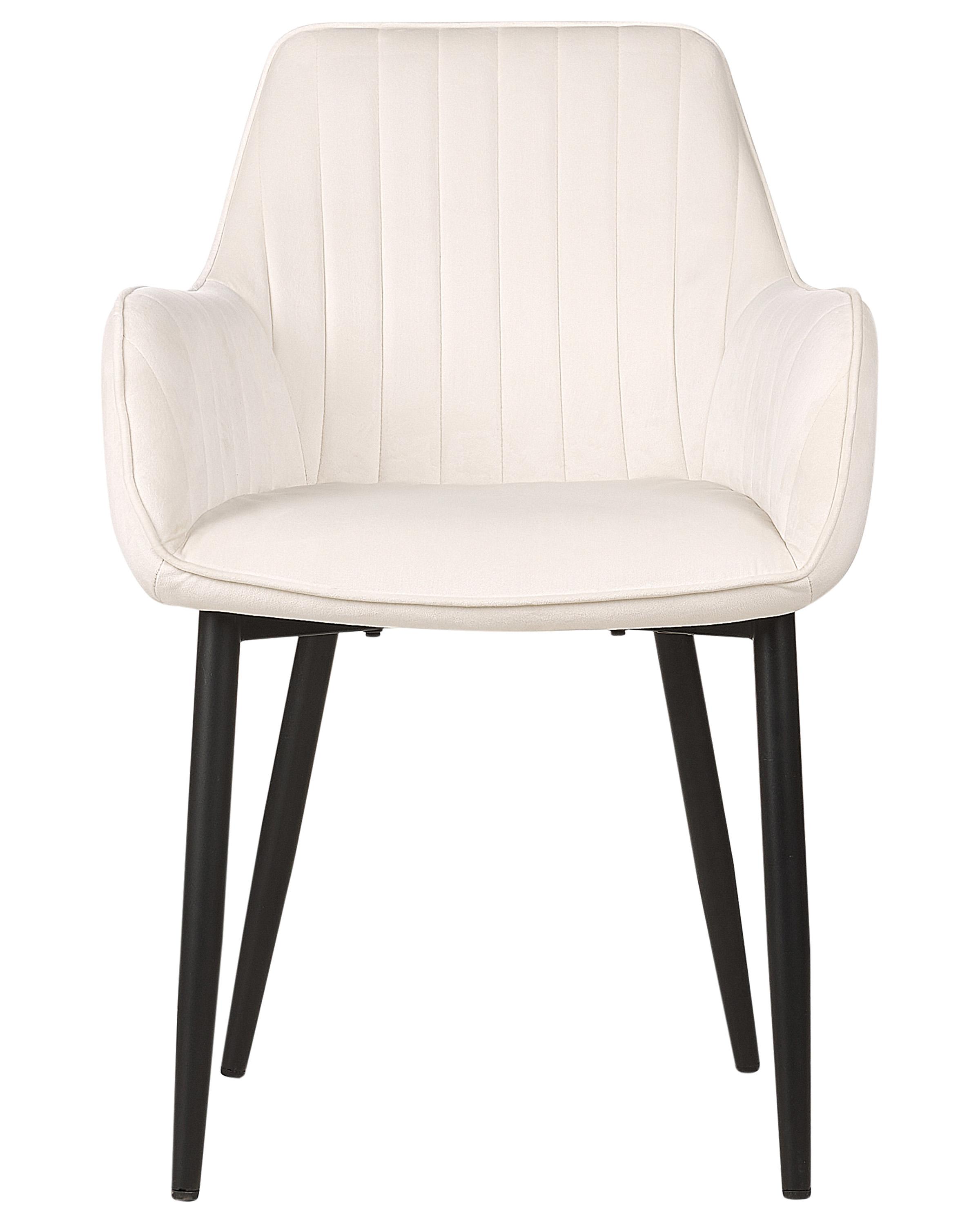 Set van 2 eetkamerstoelen WELLSTON Fluweel Gebroken wit