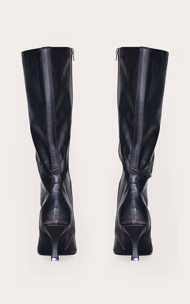 Bottes Hautes À Talons Aiguilles Pointues En Synthétiquecuir Bruni Coupe Large