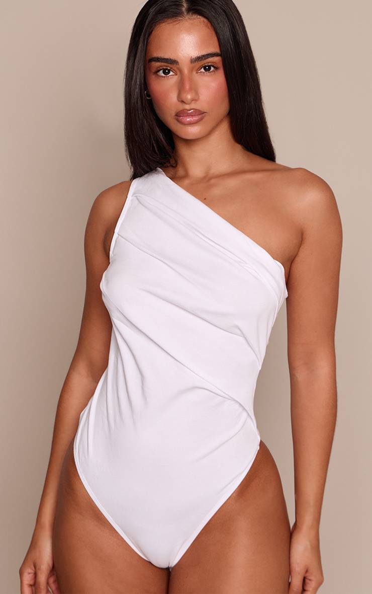Blanc Body Asymétrique En Coton Doux Petite