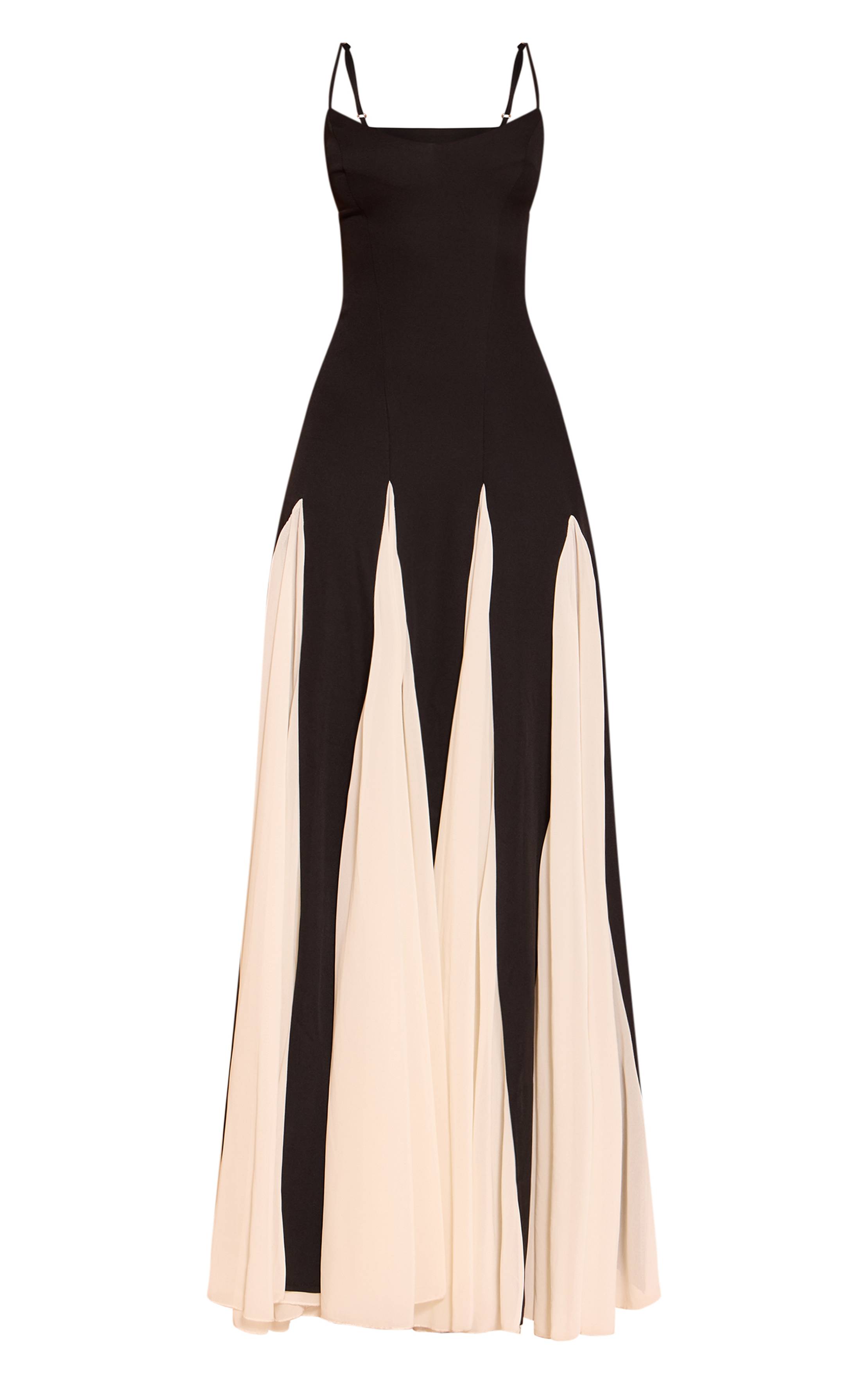 Noir Robe Longue À Bretelles