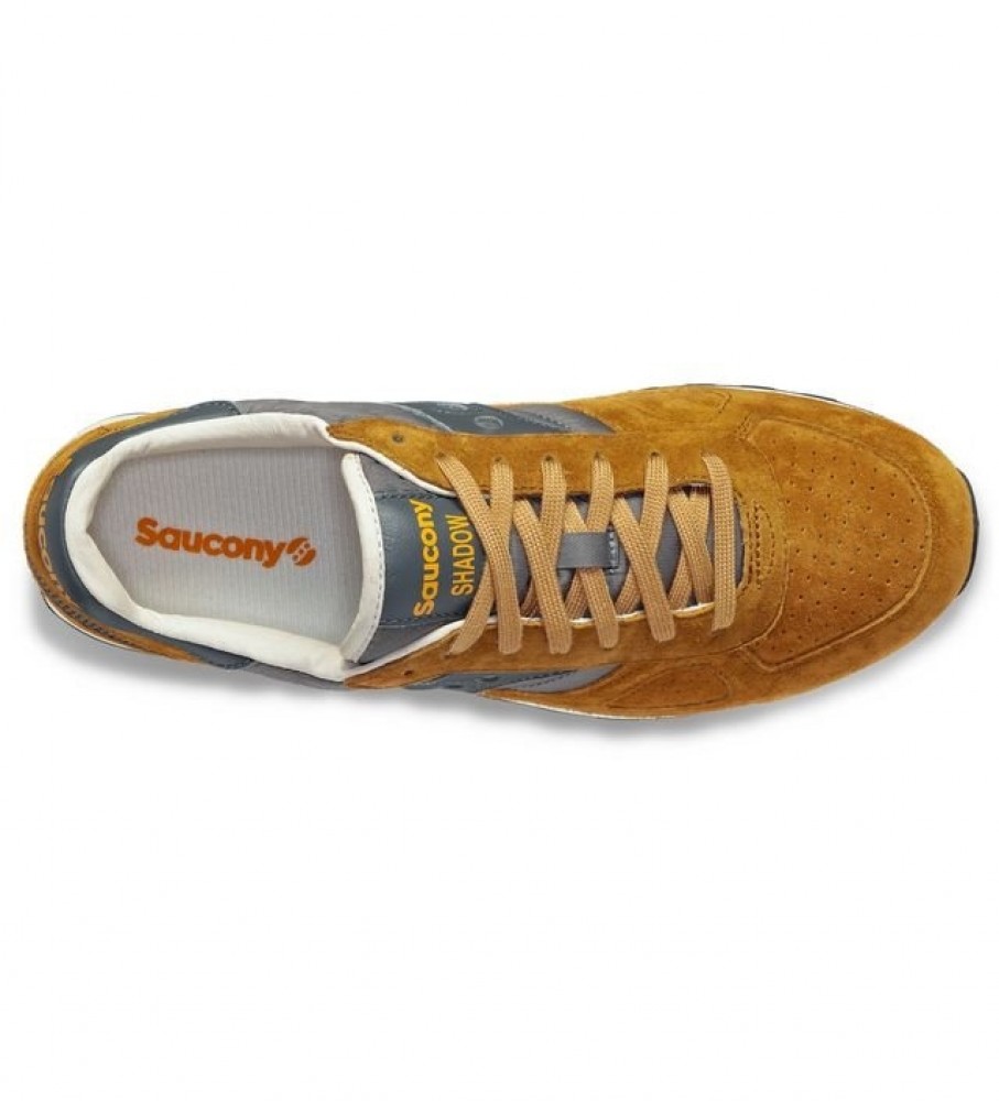 Tênis Saucony Shadow Original em couro marrom