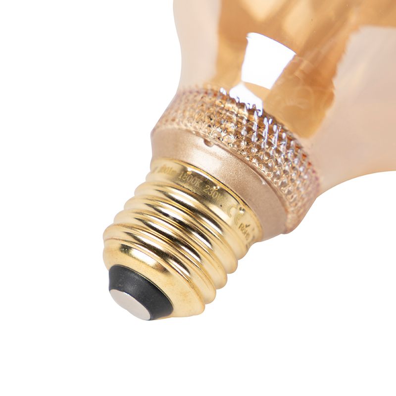 LED lamp G95 E27 5W 1800K amber 3-staps dimbaar