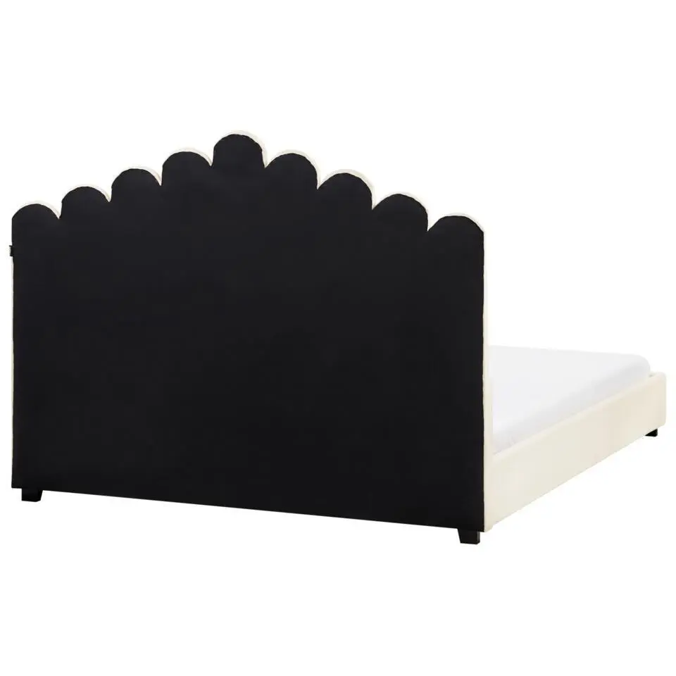 VINCENNES - Bed - Gebroken wit - 140 x 200 cm - Fluweel