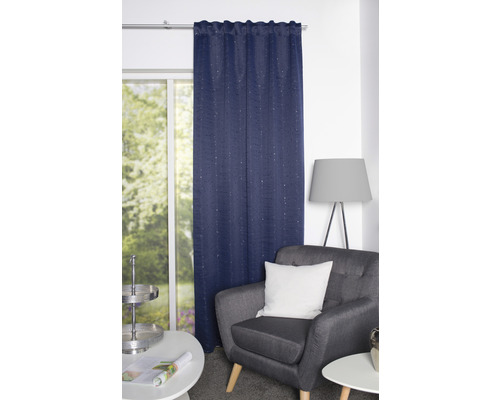 Verduisteringsgordijn met combinatieband Cielo blauw met glitter 135x245 cm