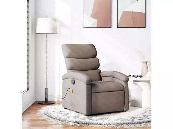 Fauteuil de massage inclinable Taupe Tissu
