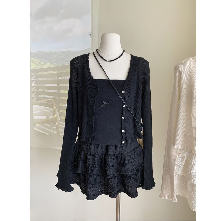 Dute - Set: effen vest + crop top