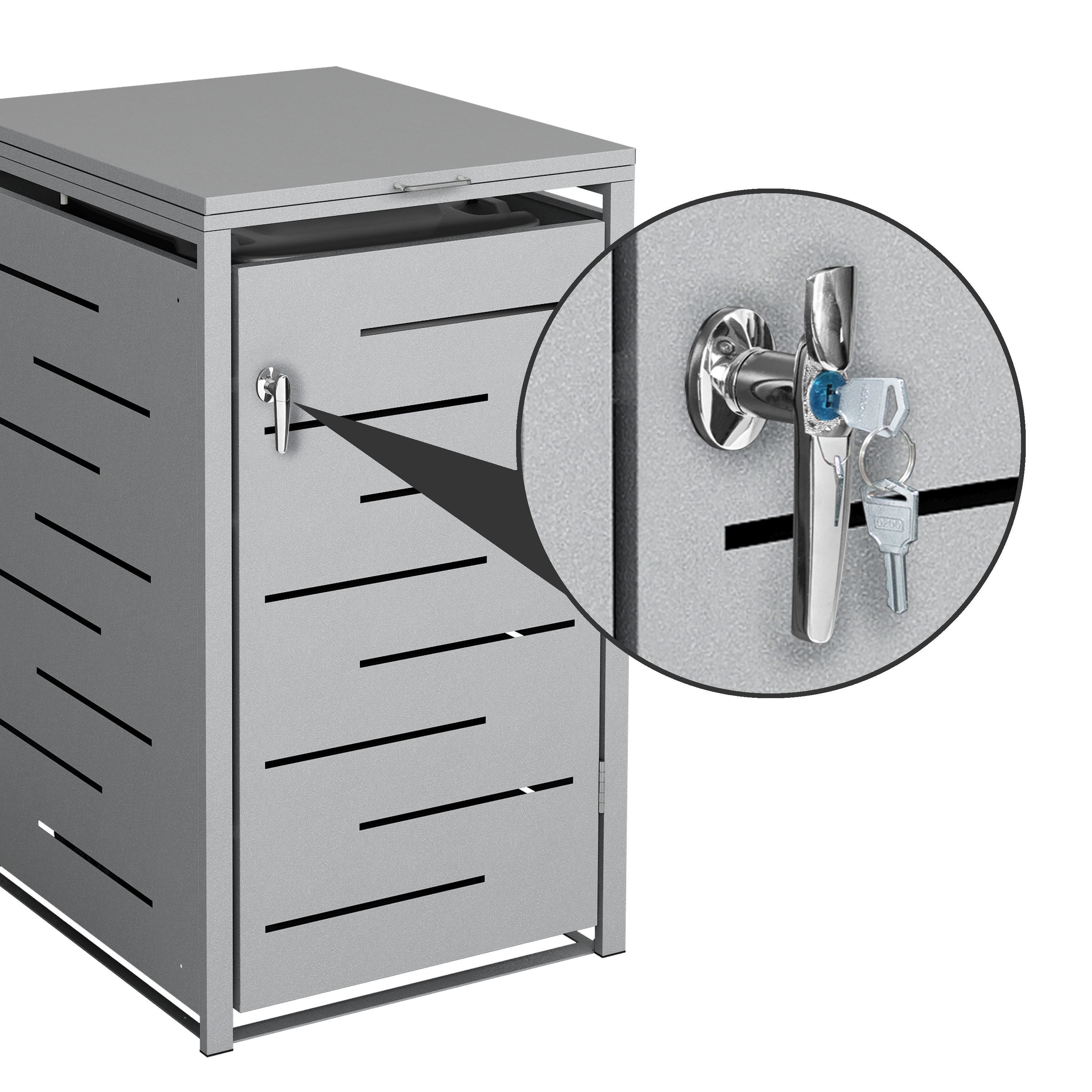 Mülltonnenbox 240L silber