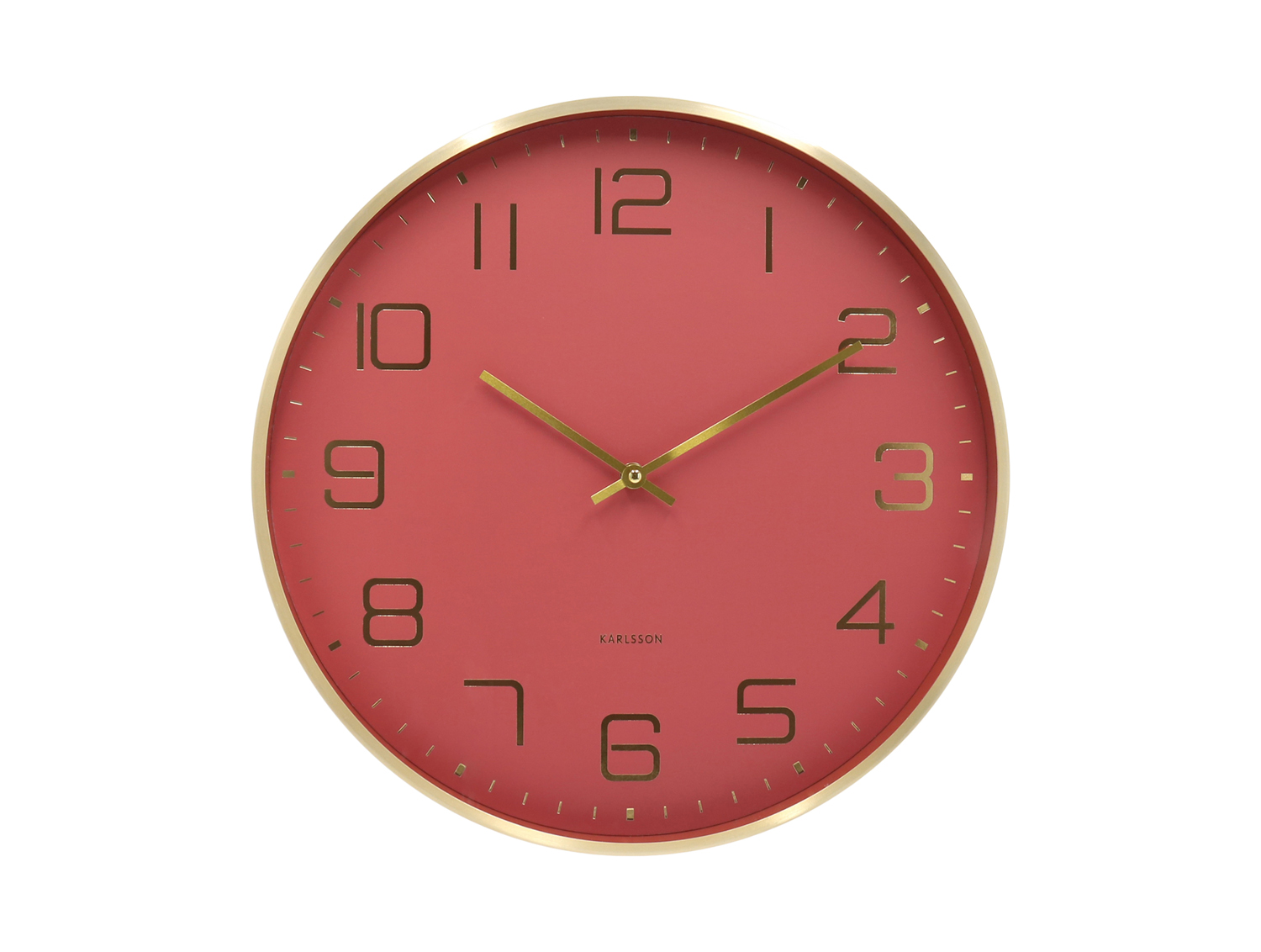Wall clock Elegance Glow red ochre